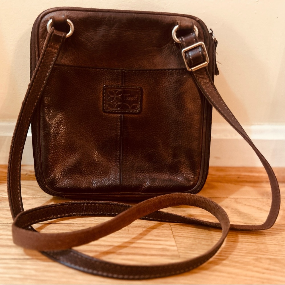 Fossil Leather Messenger Bag